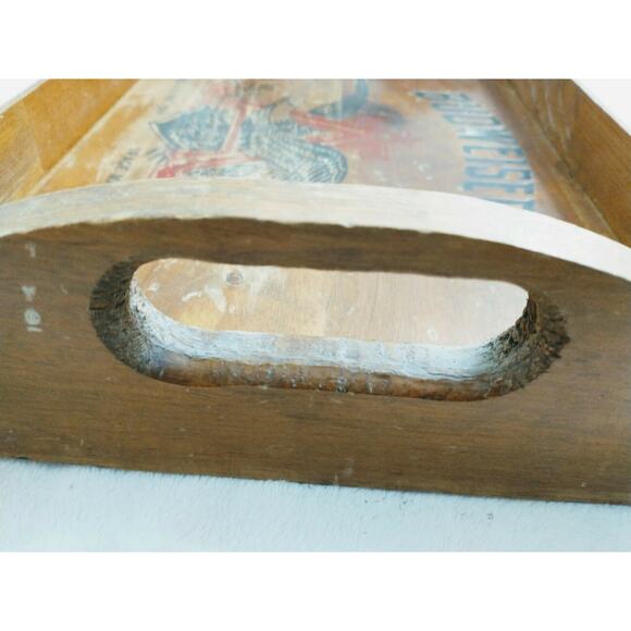 Vtg Budweiser Beer Anheuser Busch Wood Serving Tray 18 x 11.5 x 3" Man Cave - Picture 5 of 12